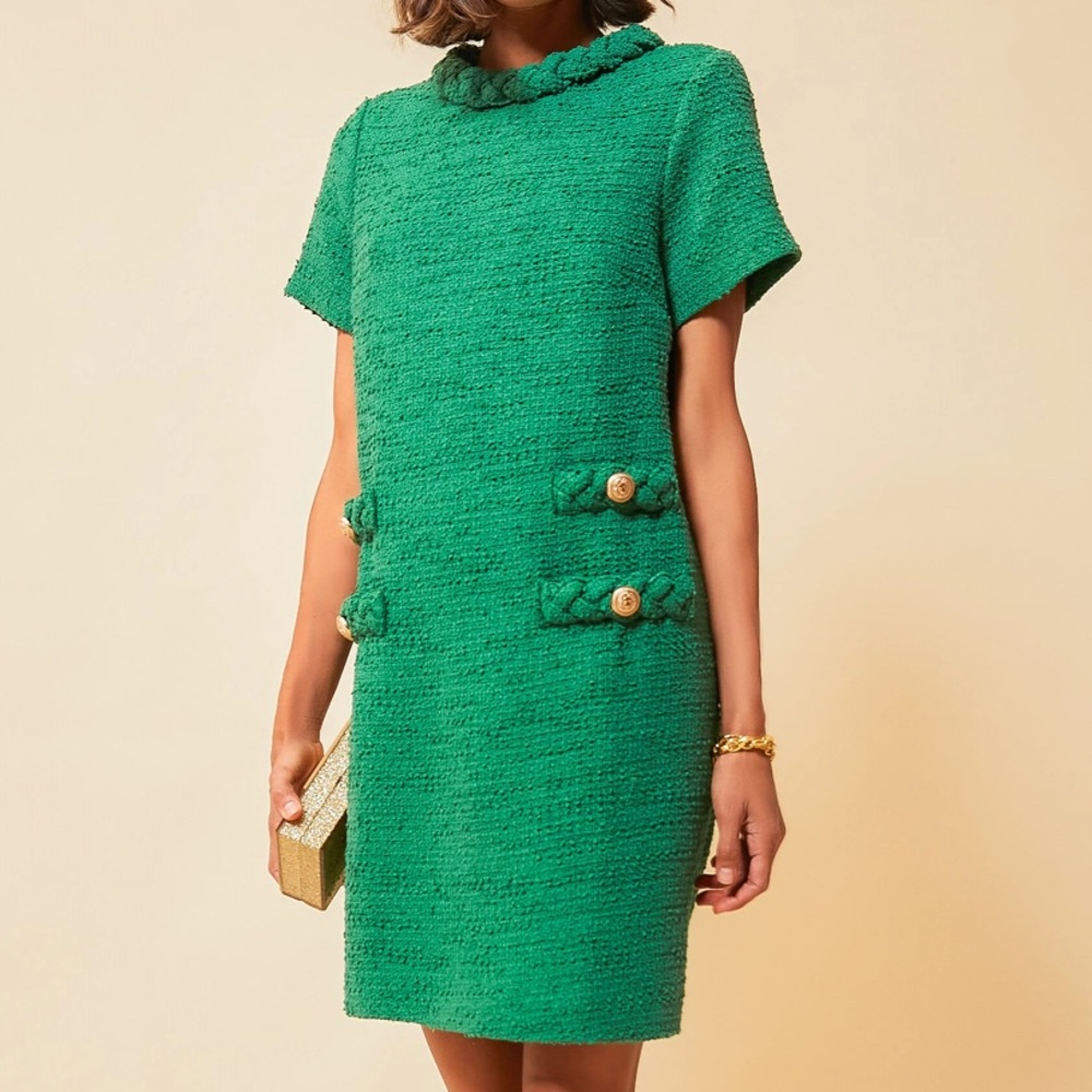 Tuckernuck Emerald Green Tweed Jackie Dress